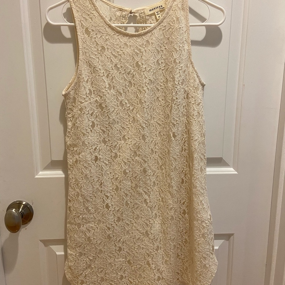 Monteau off white lace dress